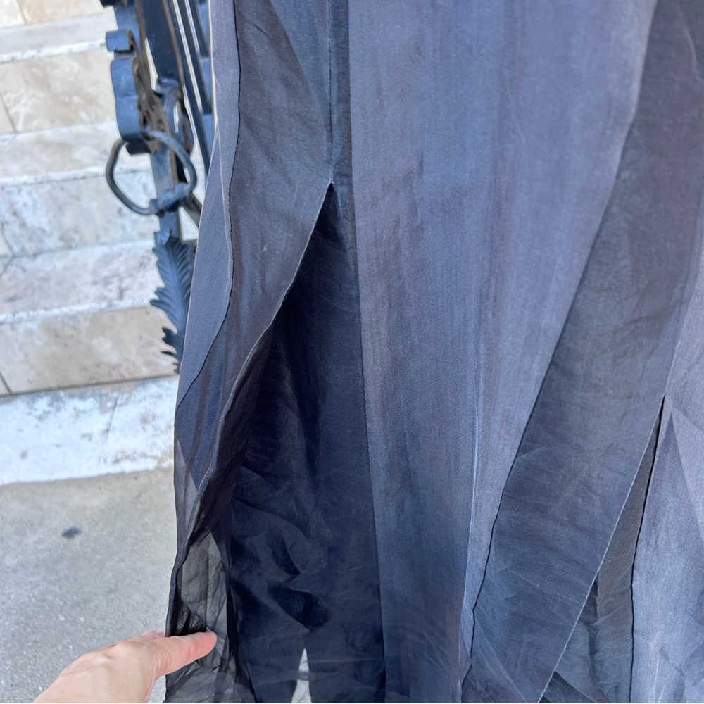 DEMOO Parkchoonmoo Silk Organza Panel Midi Dress Minimalist Black Sz M | 42 - Picture 13 of 17